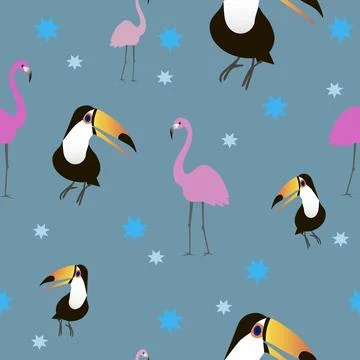 Birds pattern seamless vector illustration Stock Illustration