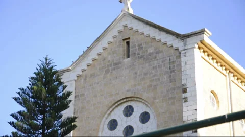 Birds on the roof of the monastery Stock Footage 33224608