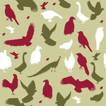 Birds Seamless Background Stock Illustration