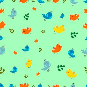 Birds seamless pattern colorful bird pattern for textile, wallpapers, wrapping Stock Illustration