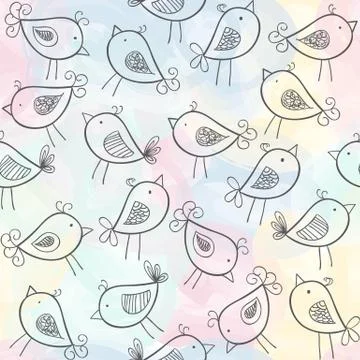 Birds seamless pattern Stock Illustration