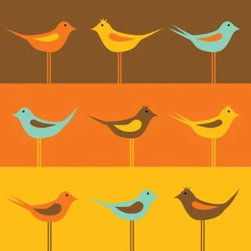 Birds - seamless pattern Stock Illustration
