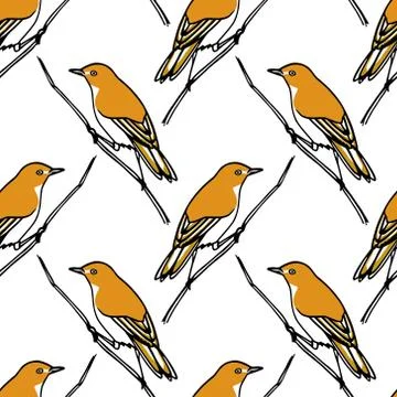 Birds seamless pattern Stock Illustration