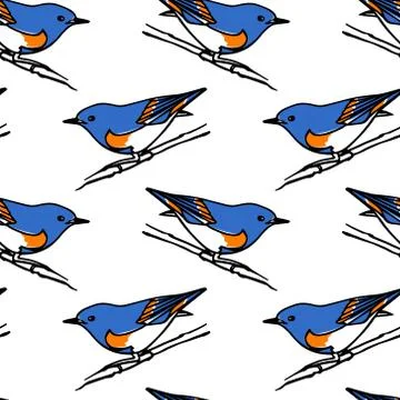 Birds seamless pattern Stock Illustration