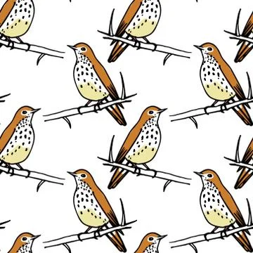 Birds seamless pattern Stock Illustration