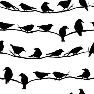 Birds seamless pattern Illustrazione stock
