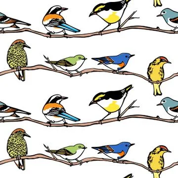 Birds seamless pattern Illustrazione stock
