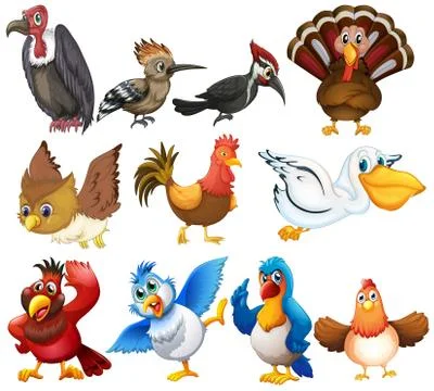 Birds set Stock Illustration