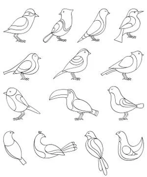 Birds set Stock Illustration