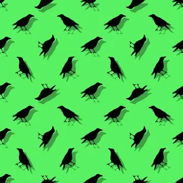 Birds Silhouette Seamless Pattern Conversational seamless pattern design w... Stock Photos