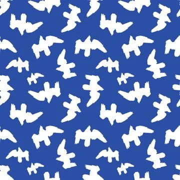Birds Silhouette Seamless Pattern Design Conversational seamless pattern s... Stock Photos