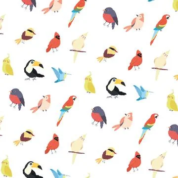 Birds species pattern Stock Illustration