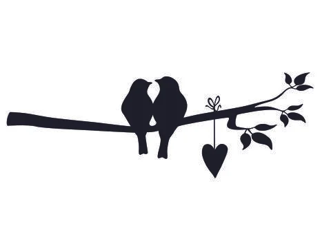 Birds at tree Stock Illustration