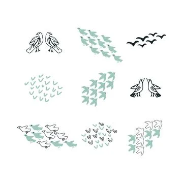 Birds vector set Stock Illustration