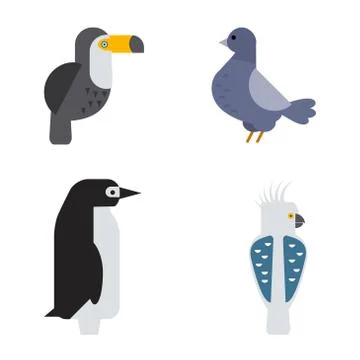 Birds vector set illustration isolated 스톡 일러스트