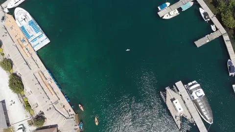 Birds view of a harbour in Canada Stock Footage 143106293