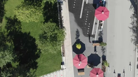 Birds view of the Quartier des spectacles Stock Footage 143200497