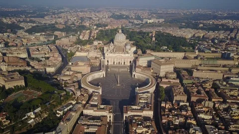 Bird's view of St. Peter Square and Basilica at Vatican. Rome. DJI_0020-07 Vidéo 102502451