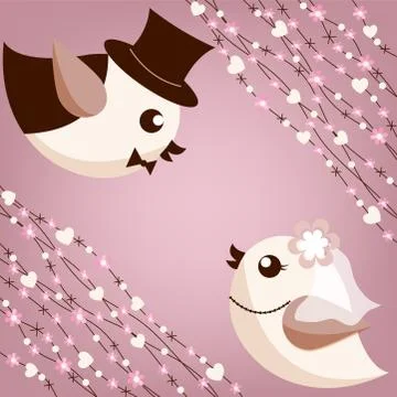 Bird's wedding Stock Illustration