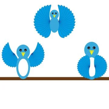 Birds on white background Stock Illustration