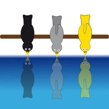 Birds on white background Stock Illustration