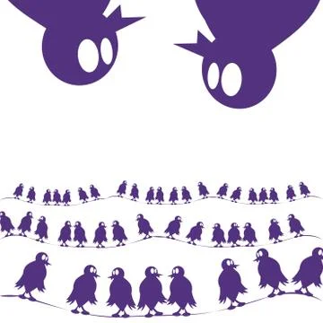 Birds on a wire 스톡 일러스트