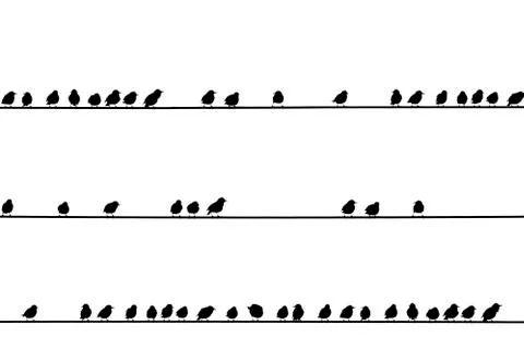 Birds on a wire Stock Photos