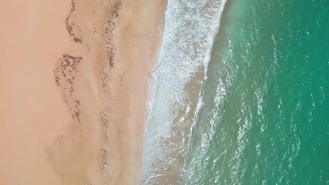 Birdseye aerial shot of a beach in Puerto Rico - Steady 4k Stock Footage