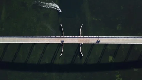 Birdseye Drone Shot of the Bridge at Key Largo 4K Stock Footage 84287063