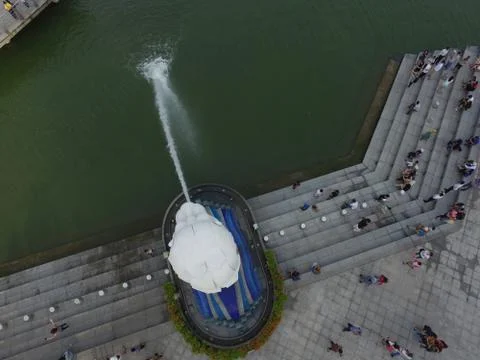Birdseye of merlion Stock Photos