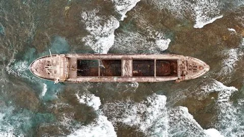 Birdseye ship wreck Stock Photos