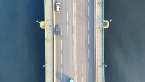 Birdseye view of Bridge Stock Footage 318804032