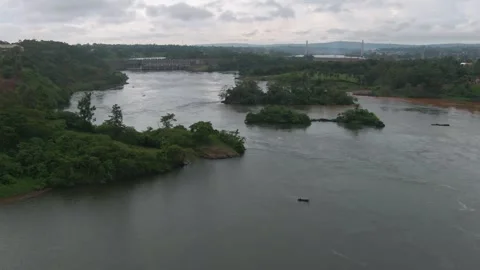 Birdseye view of Jinja dam in Uganda, Af... | Stock Video | Pond5