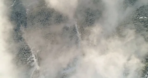 Birdseye View Looking Down Through the Clouds Stock Footage 91463953