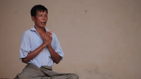 Birdsong &amp; prayers, Buddhist temple. Myanmar Stock Footage 102643787