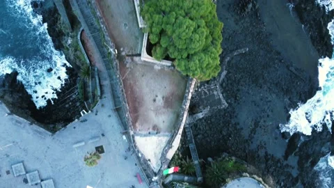 Birdview of the Castel by the sea Stock Footage 167310284