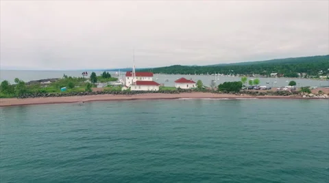 Birdvision of lake superior Stock Footage 64532222