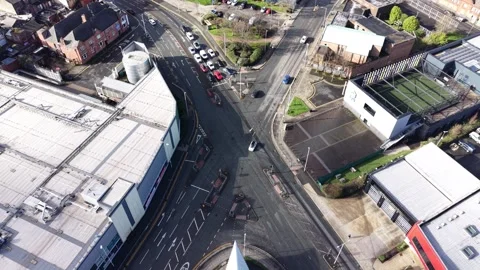 Birkenhead Town Centre Aerial 4K View of Urban Landscape and Clear Light Stock Footage 330972704
