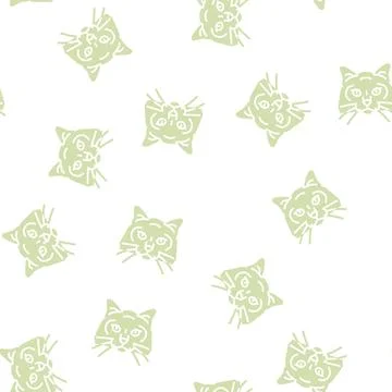 Birman cat cute pet glyph seamless pattern Stock Illustration