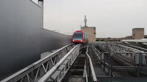 Birmingham Airport Train Side Arrive Stock Footage 45595970