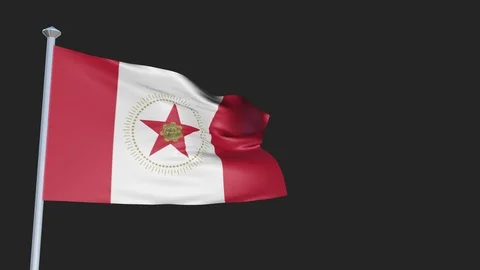 Birmingham Alabama - Loopable 3D flag animation with Alpha Channel and Transp Stock Footage 90967486