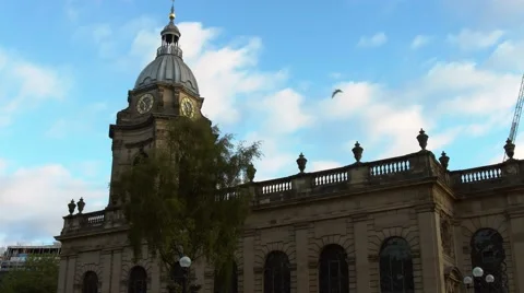 Birmingham Cathedral early morning. 4K Stock Footage