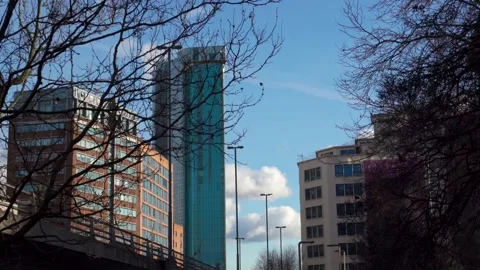 Birmingham city centre generic view through trees 動画素材 192507744