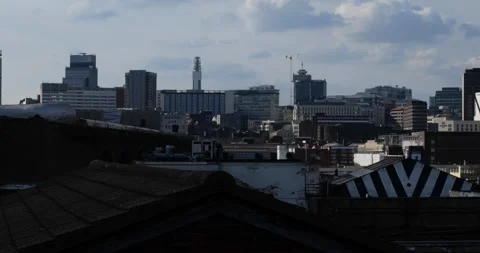 Birmingham City View from Digbeth 4K Stock Footage 306086953