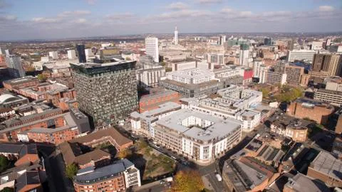 Birmingham Cube and mailbox from above Stock Photos