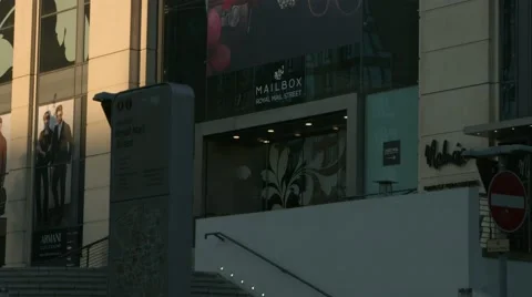 BIRMINGHAM, ENGLAND - 5 SEPTEMBER 2016 - The Mailbox Retail Centre early morning Stock Footage