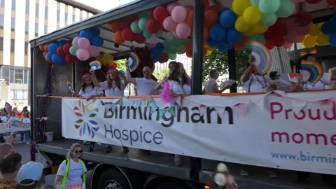 Birmingham Hospice float and No5 Barristers Chambers in the parade Stock Footage 335829074