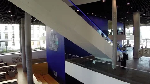 Birmingham library drone shot Stock Footage 80367966