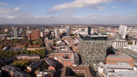 Birmingham Mailbox and the Cube and brindley Place from above Stock Photos