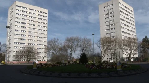 Birmingham Tower Block Flats Stock Footage 76199173